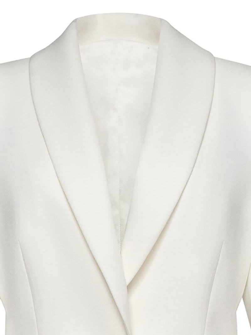 Classy Shawl Collar Cinched Waist Pleated Ruffle Blazer