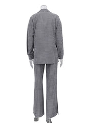 Casual Striped Loose Shirt Wide Leg Pant Set