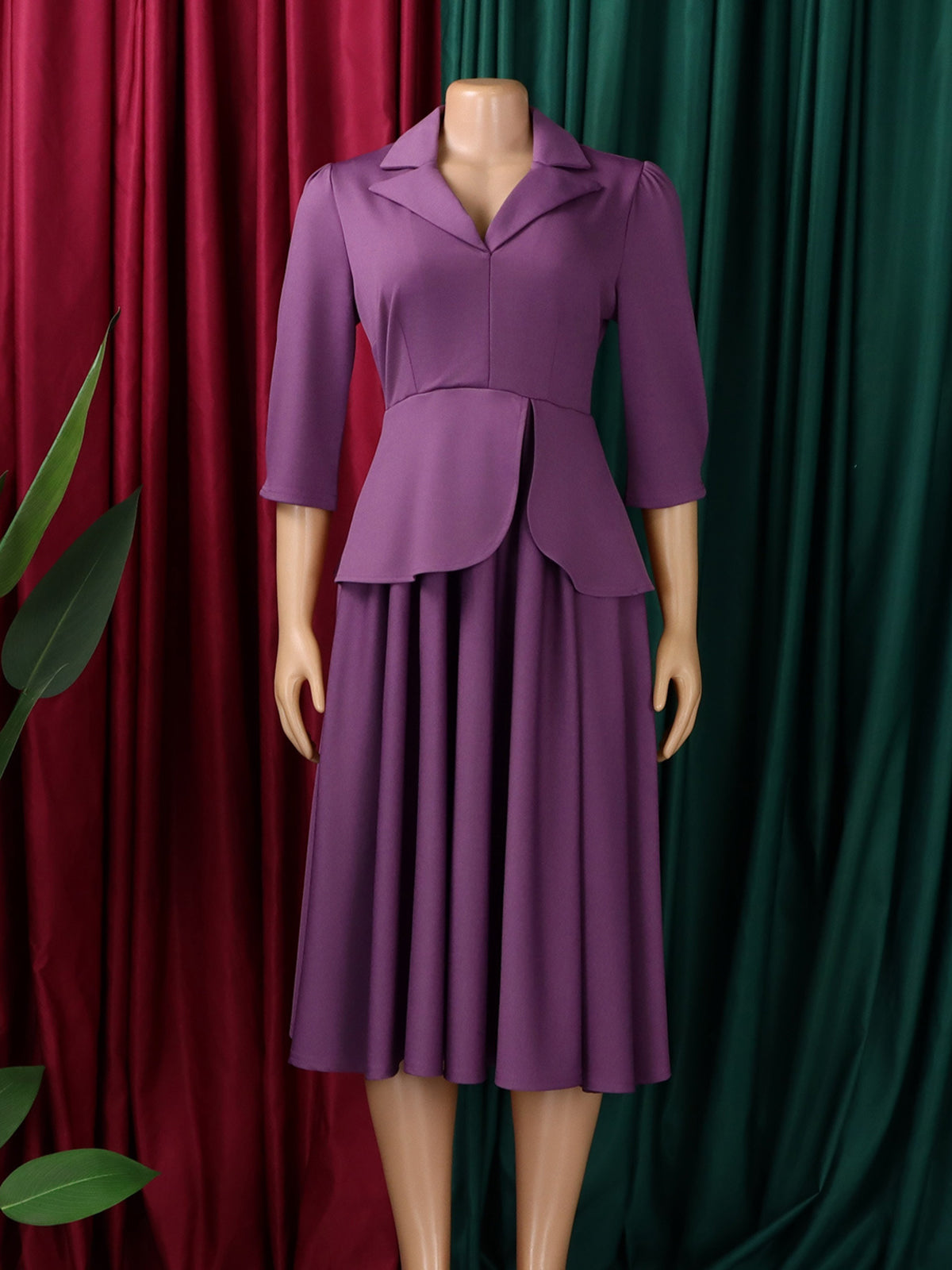 Fashion Cinched Waist Ruffles Party Midi Dress