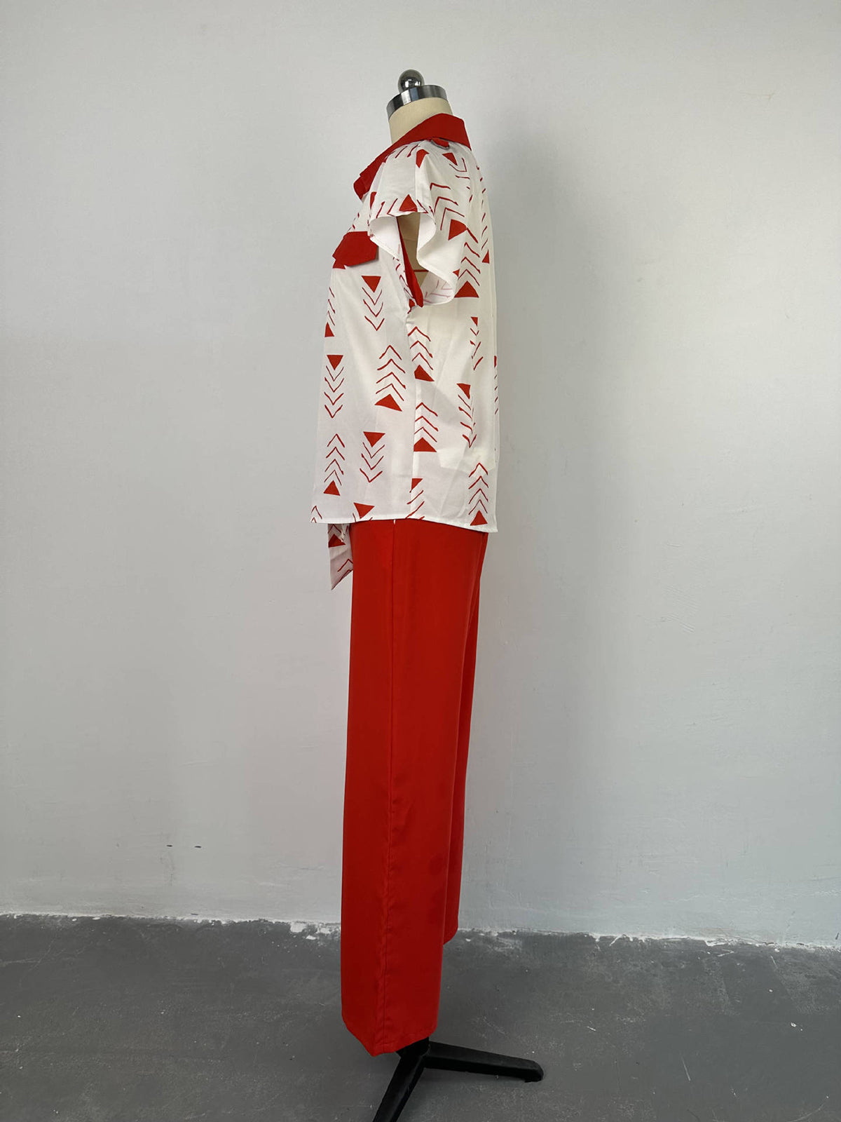Fashion Loose Bandage Shirt Straight Pants Casual Set