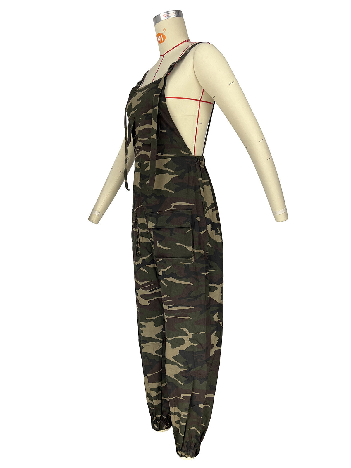 Camouflage Printed Overalls Sleeveless Baggy Jumpsuits