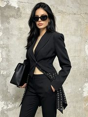 Asymmetric Hem Tailored Blazer-boutique