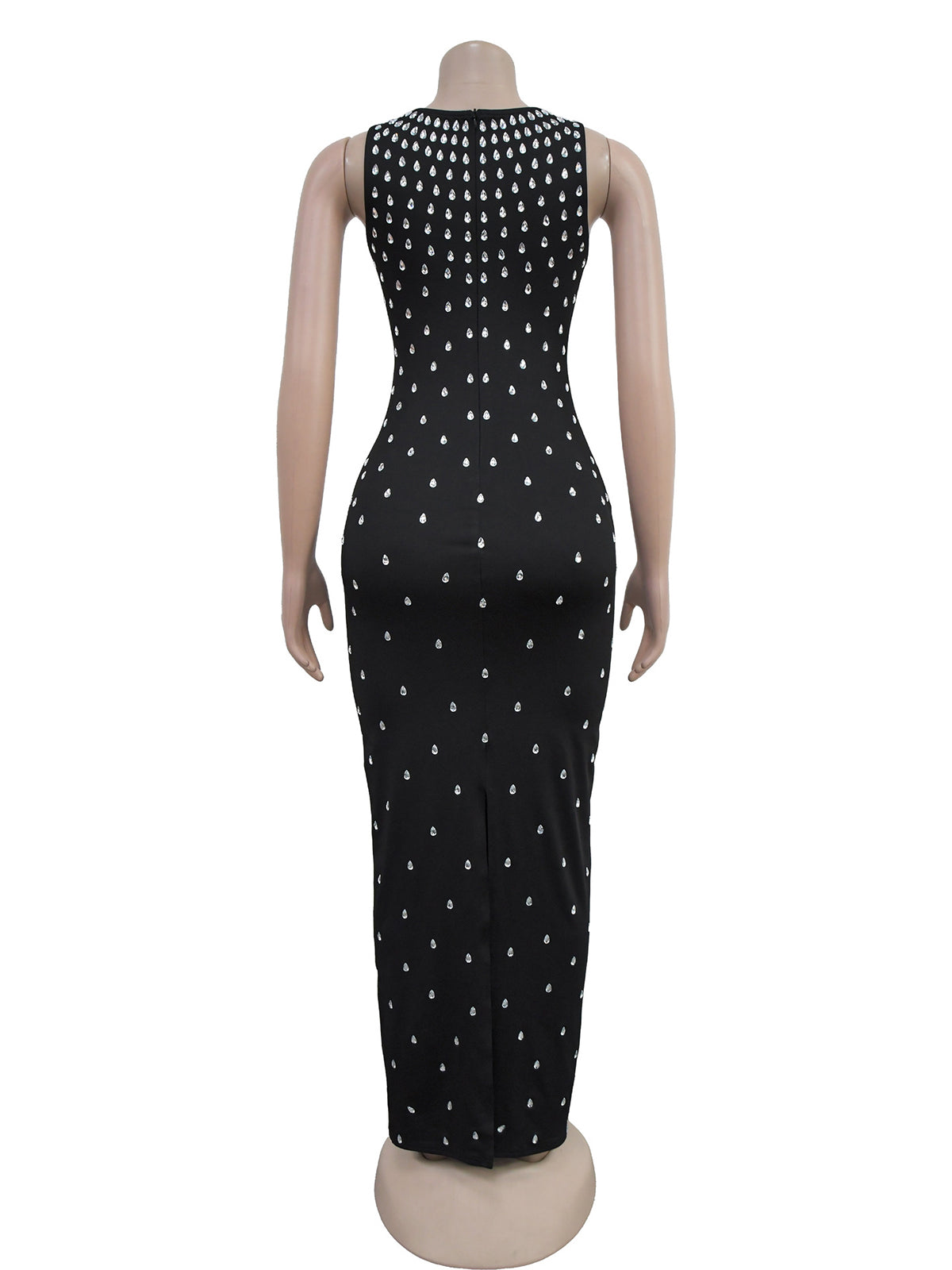 Sexy Rhinestone U Neck Sleeveless Party Club Dress
