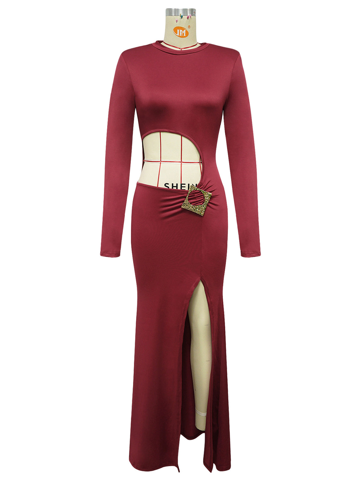 Sexy Cut Out Crop Bodycon Maxi Dress