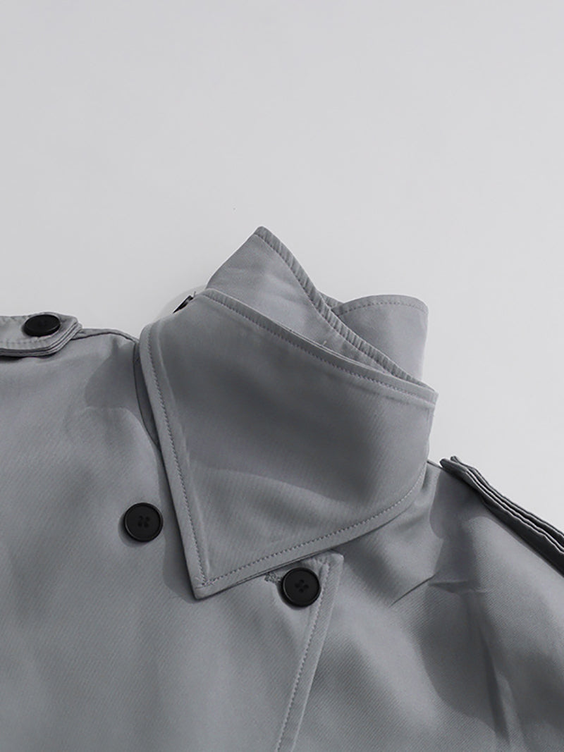 Fashion Double-Breasted Belted Trench Coat