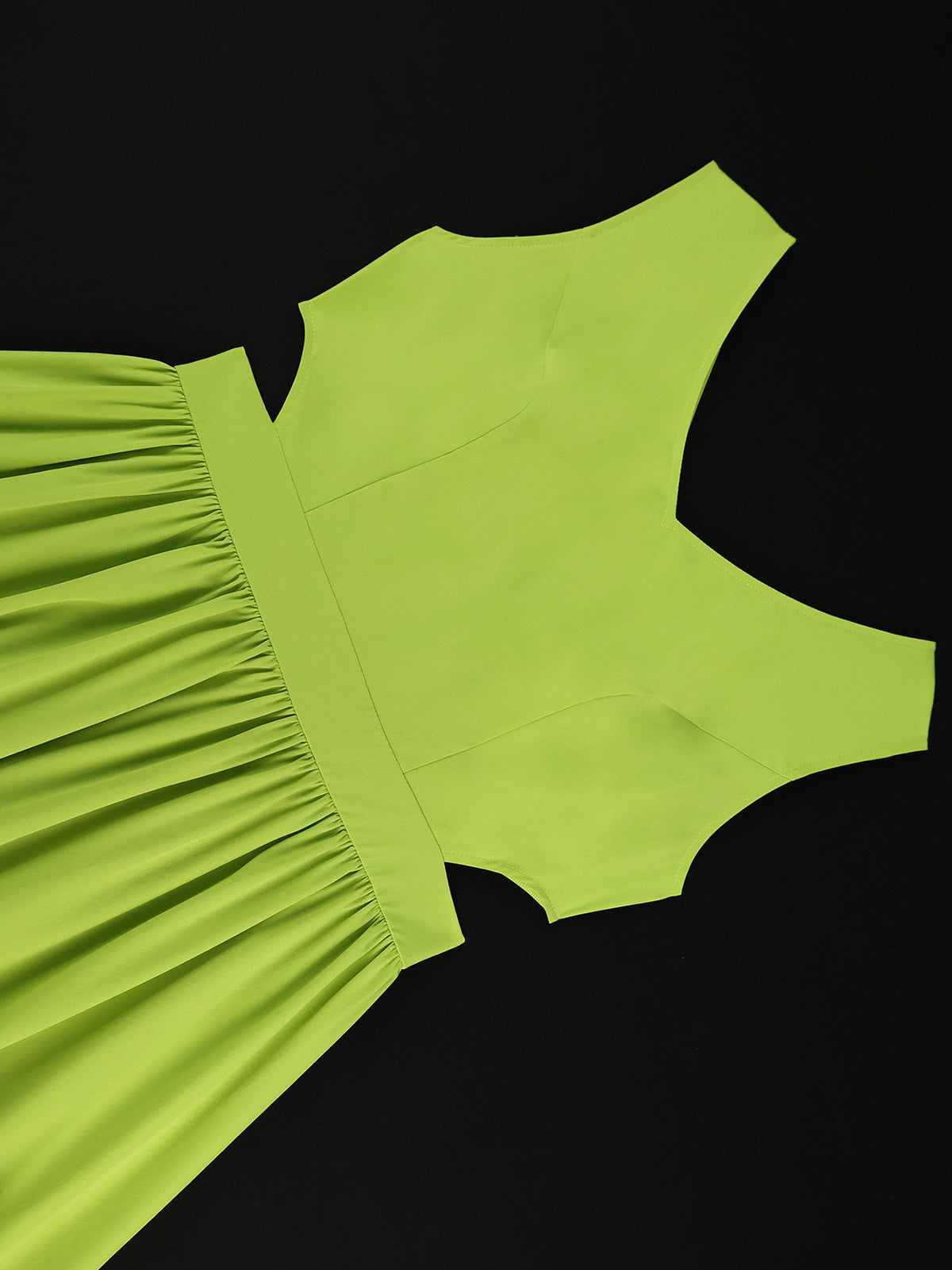V Neck Sleeveless Ruffles High Waist Hollow Maxi Dress