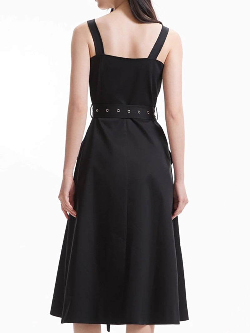Fashion Zipper Waist Belt Shoulder Strap Dress