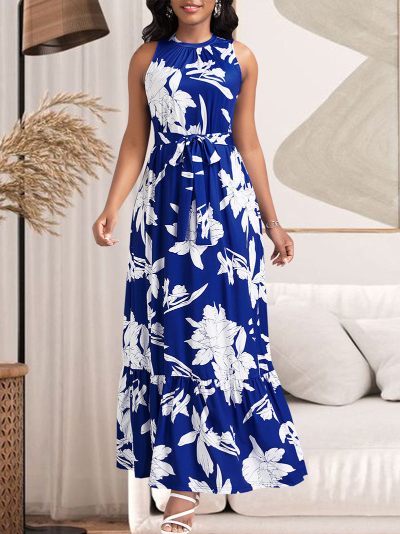 Fashion Print Sleeveless Slim Dress