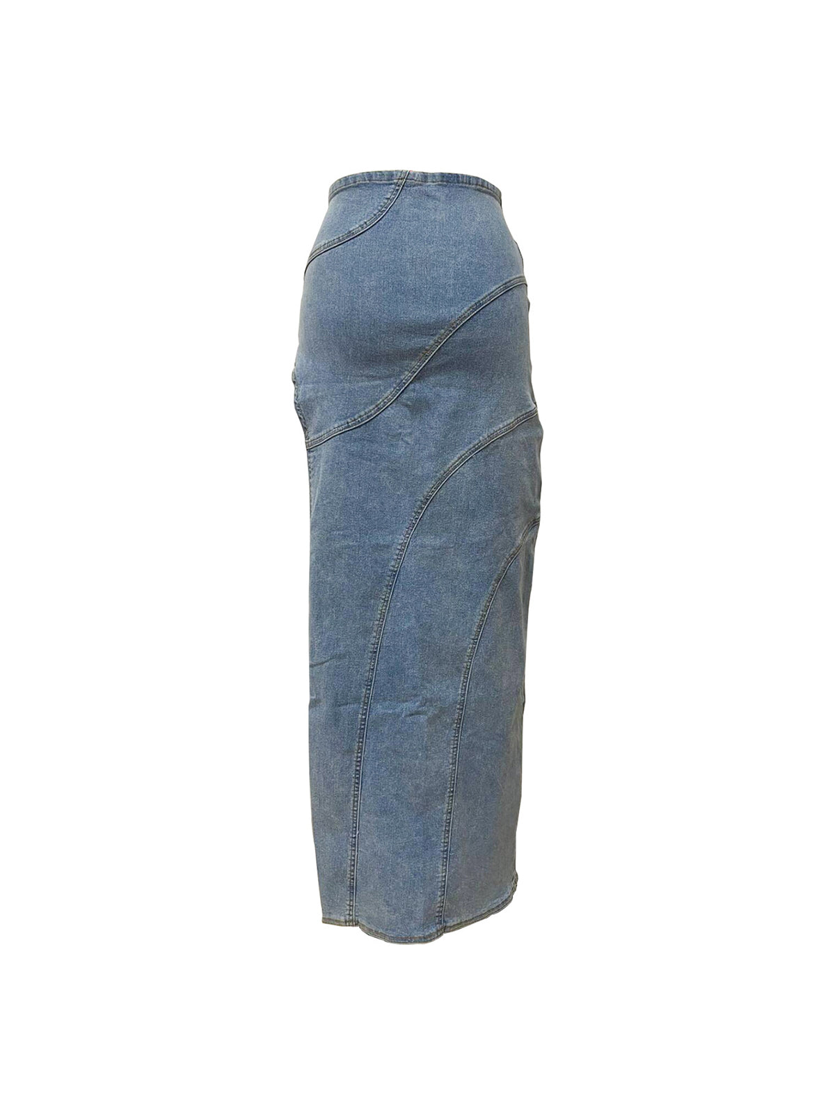 Fashion High Waist Side Slit Denim Skirt