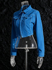 Slim Fit Cropped Denim Jacket