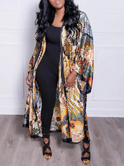 Fashion Print Loose Beach Cover-up Coat