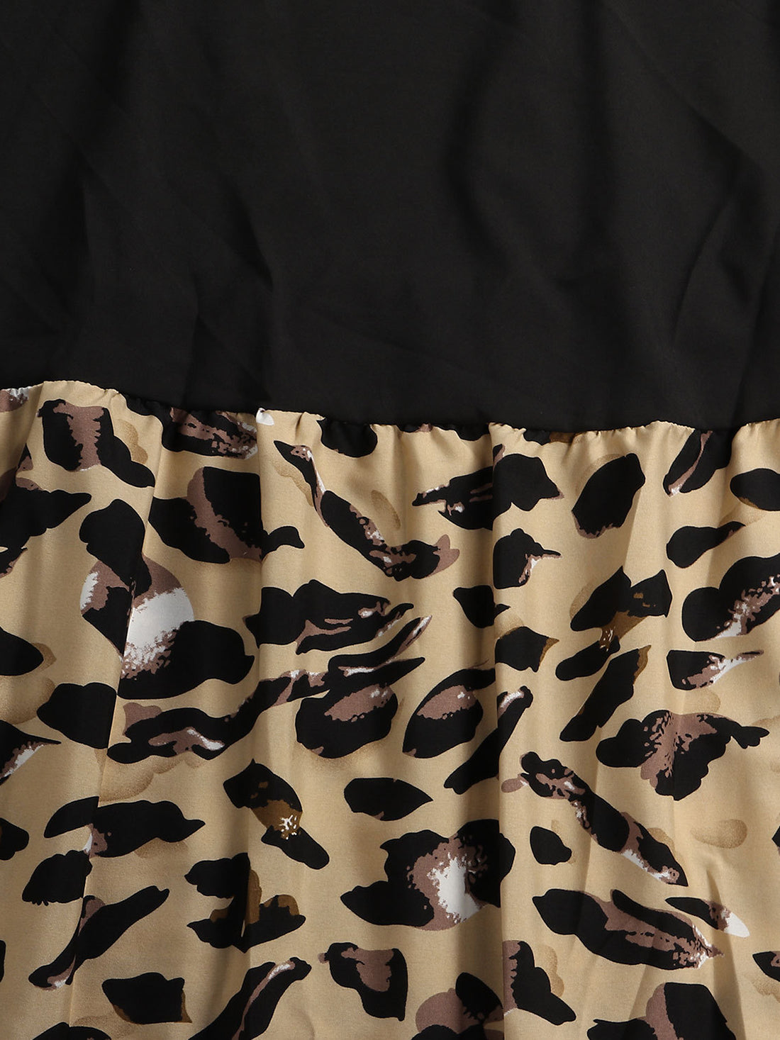 Fashion Leopard Print Patchwork Loose Maxi Dress