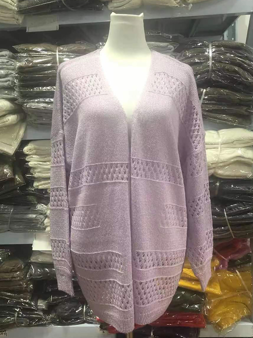 Casual V Neck Knit Crochet Cardigan Sweater