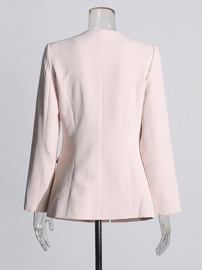 Casual Cutout Small Key Hole Wrap Blazer