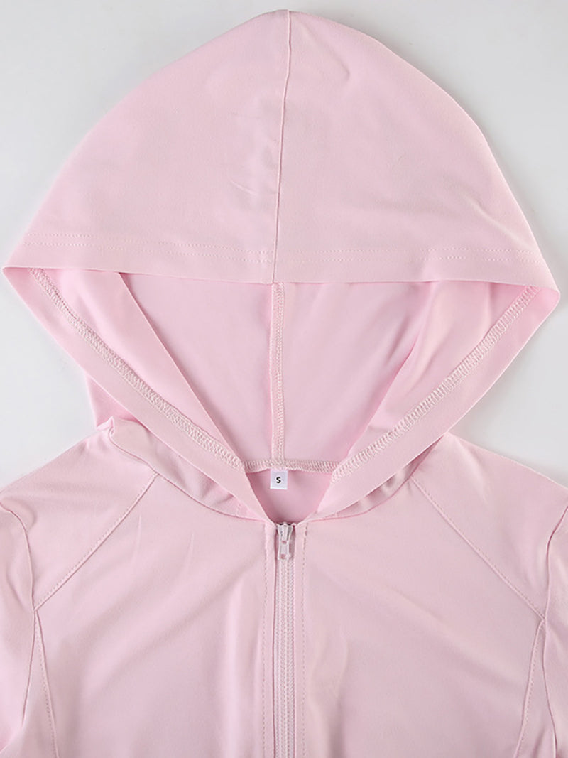 Casual Fit Zip Hoodie Cropped Jacket