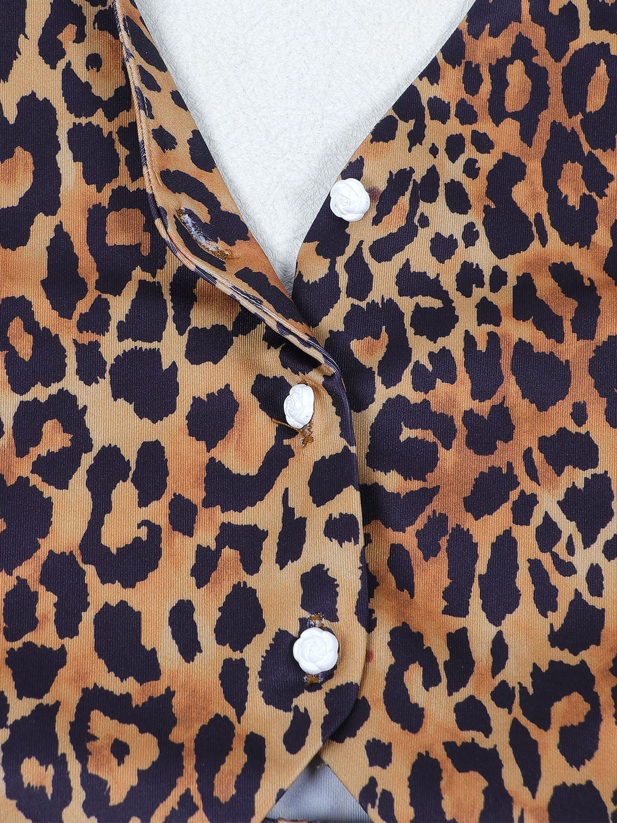 Leopard Print Halter Top And Trousers Casual Set