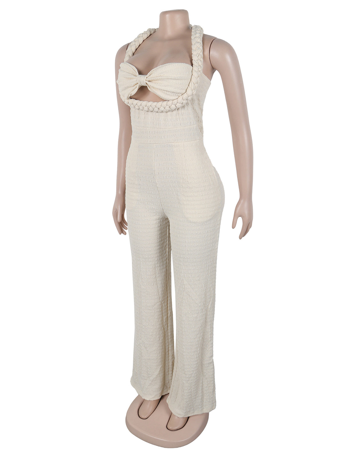 Halter Lace-up Hollow out Slim Straight Jumpsuit