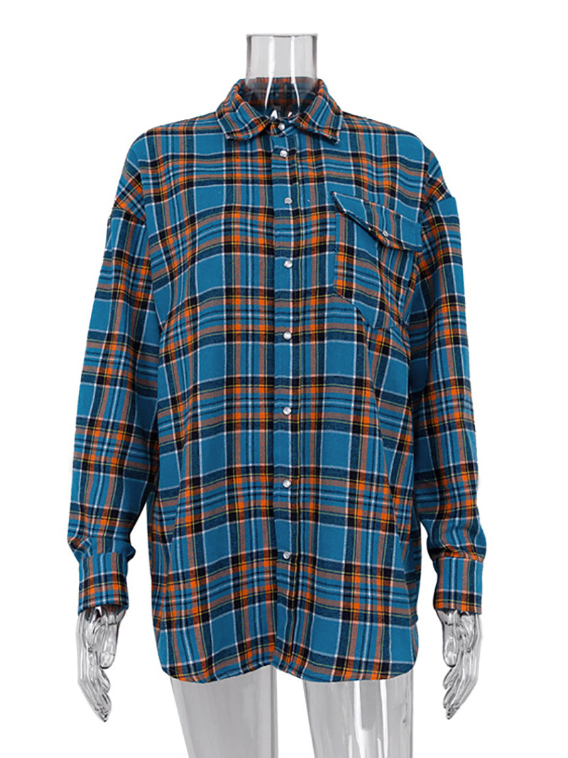 Retro Loose Casual Plaid Shirt