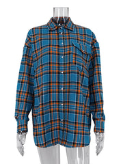 Retro Loose Casual Plaid Shirt