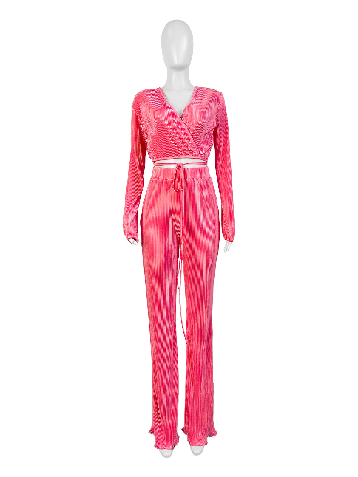 Comfort Casual Sexy Draped Pleated Wide Leg Pants Suit