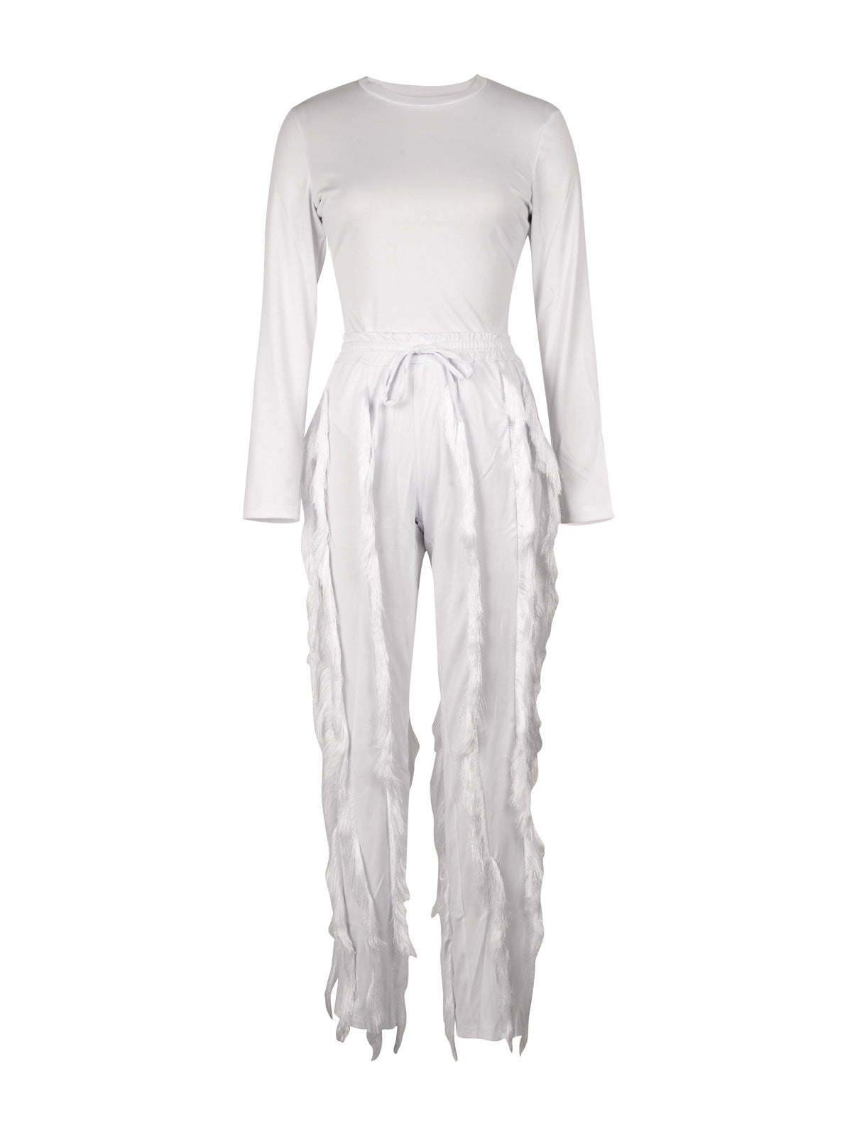 Casual Bodysuit Tassels Pants Suit