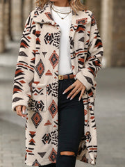 Fashion Print Single-Breasted Cardigan Coat