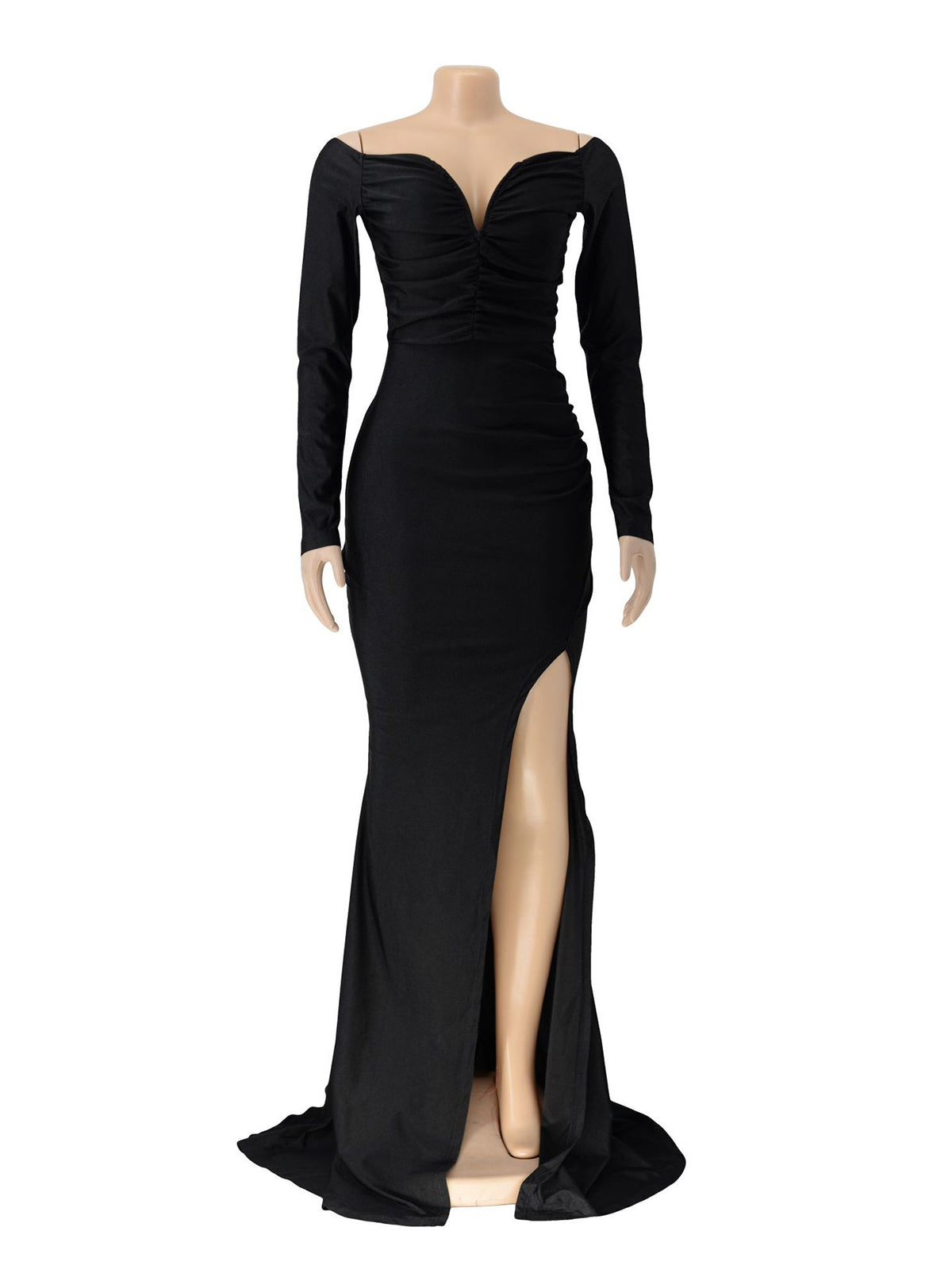 Sexy Backless Off the Shoulder Slit Evening Dress