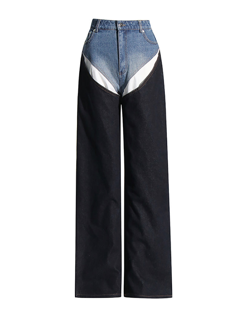 Fashion Cut Out Straight Jeans