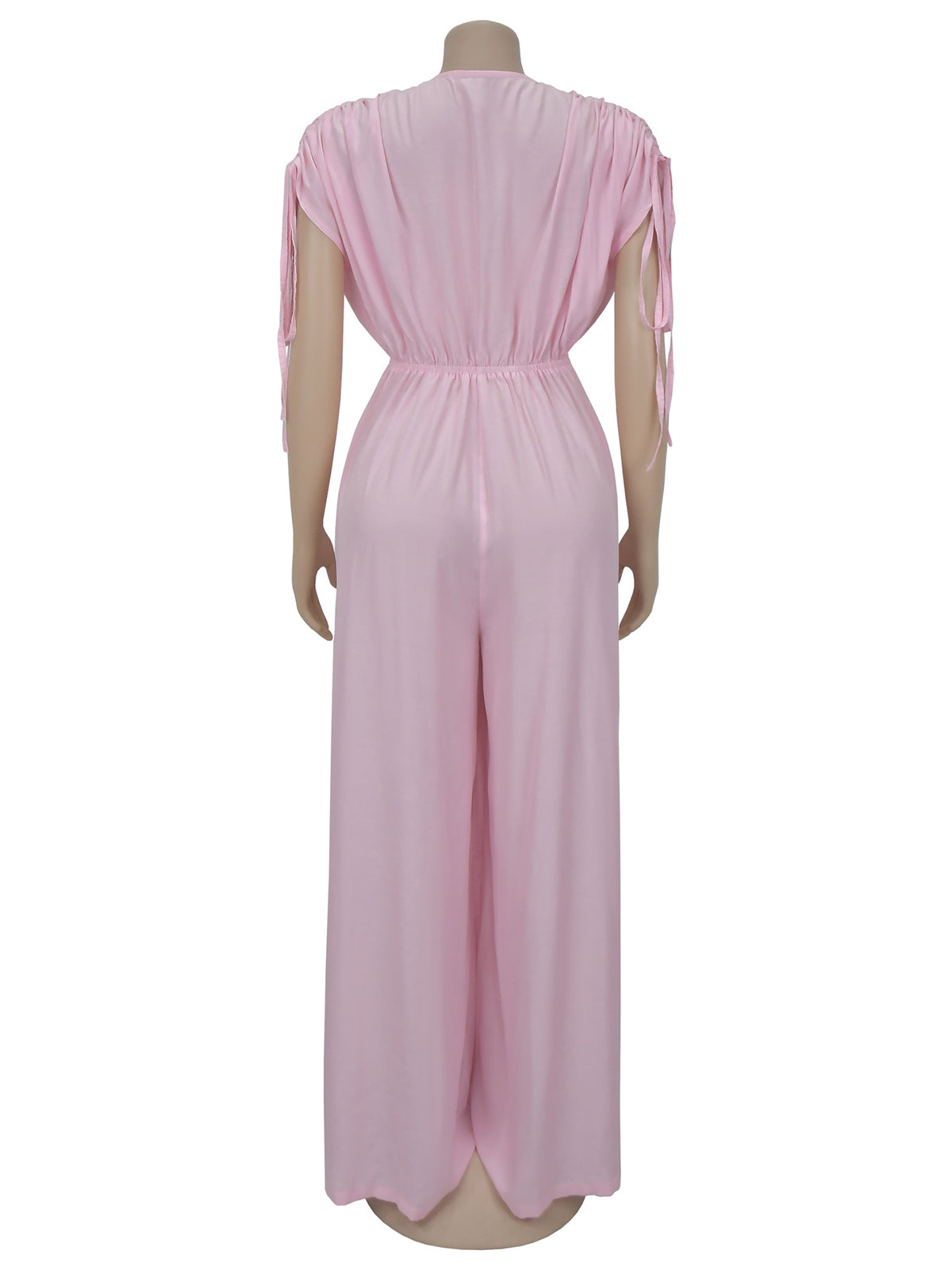 V Neck Batwing Sleeve Casual Wide Leg Jumpsuit