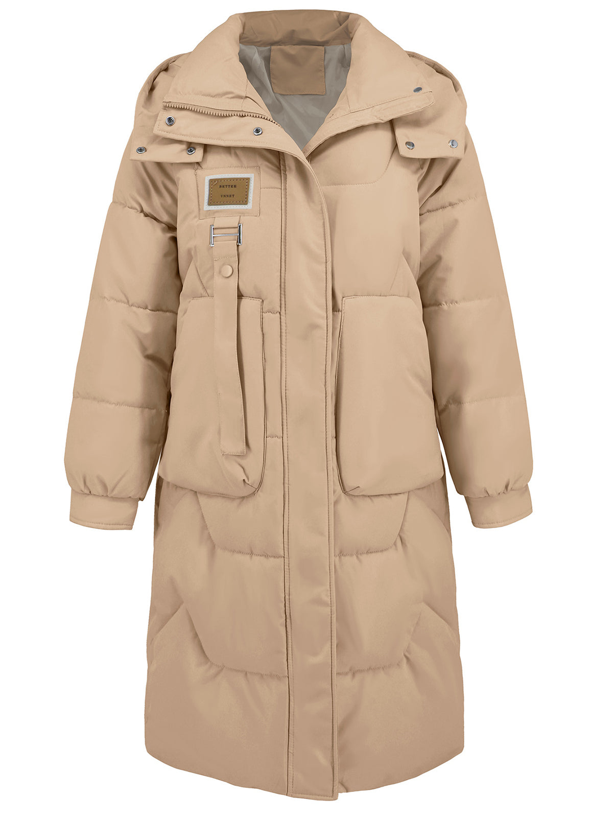 Fashion Zipper Hooded Cotton Padded Coat
