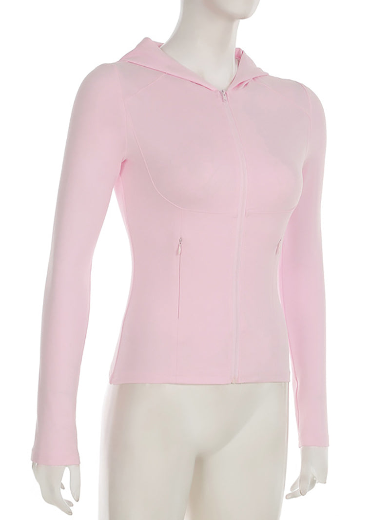Casual Fit Zip Hoodie Cropped Jacket