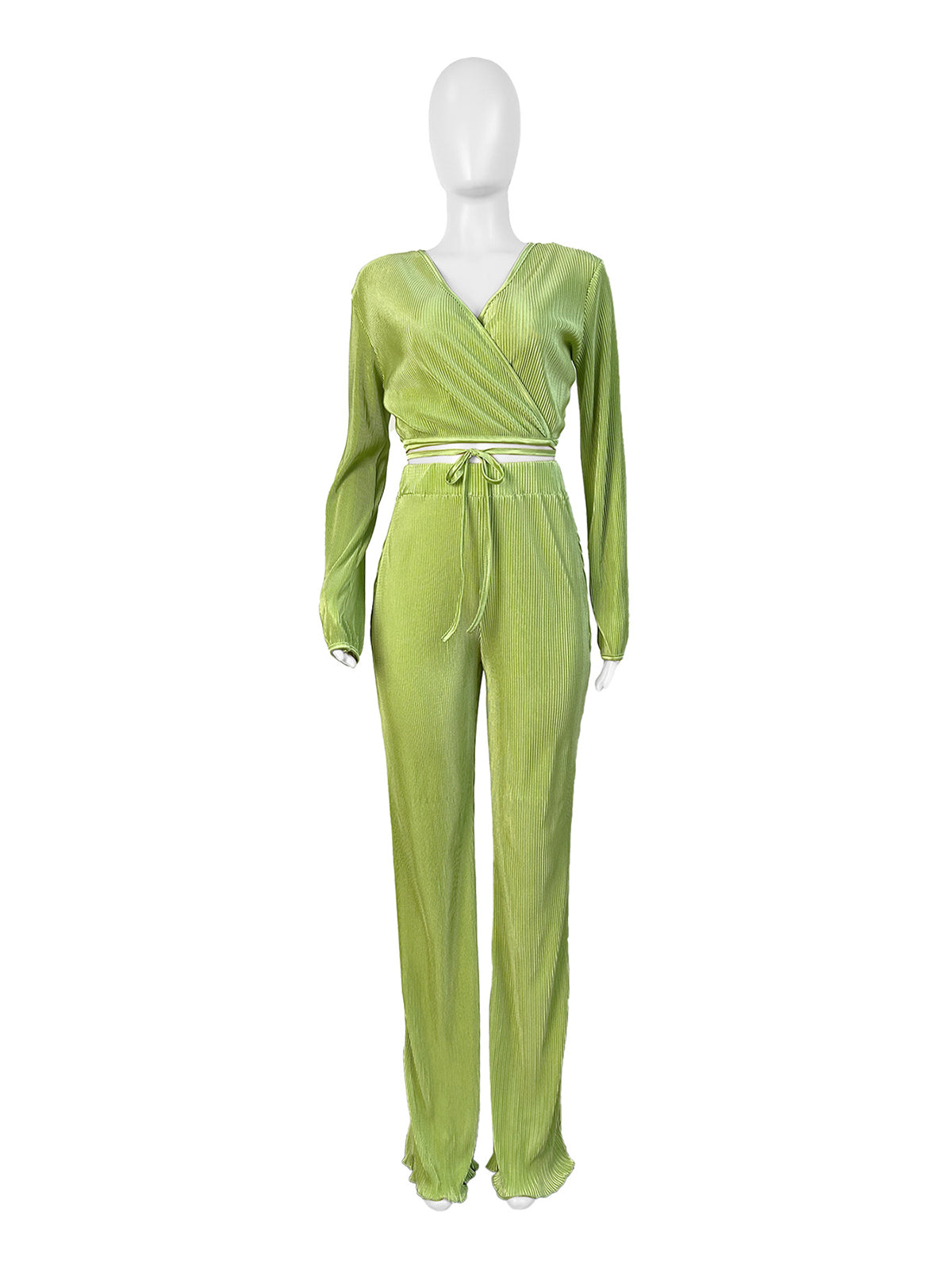 Comfort Casual Sexy Draped Pleated Wide Leg Pants Suit