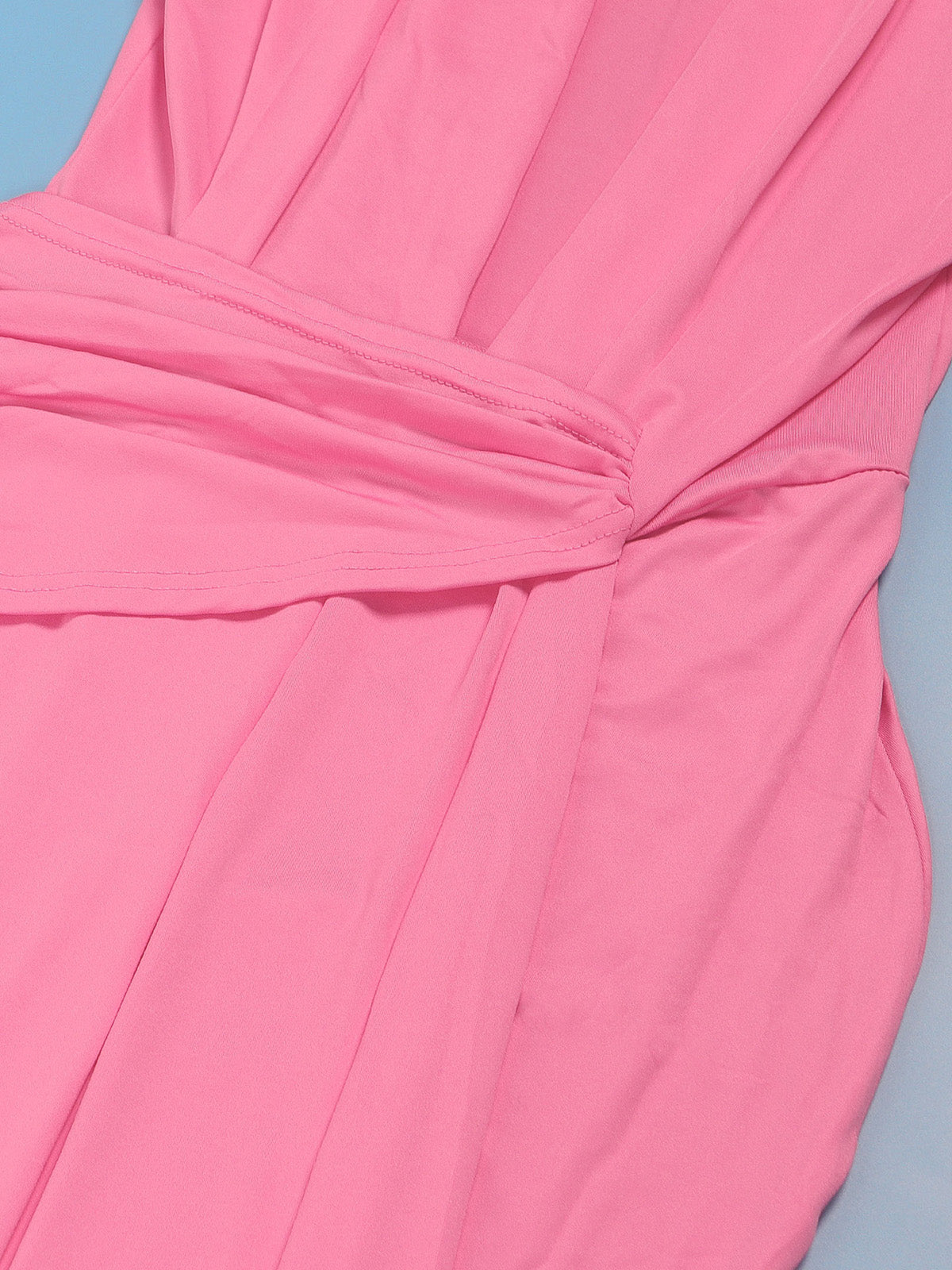Elegant Deep V Plunge Draped Maxi Dress
