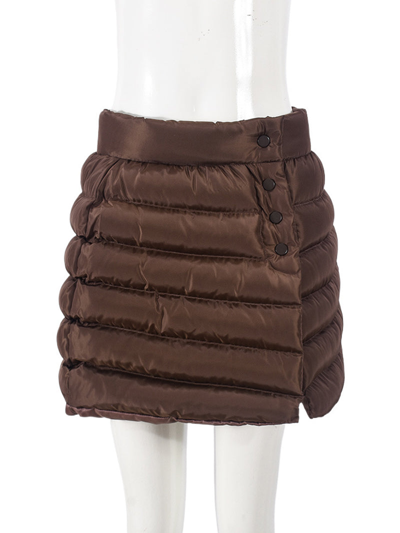 Fashion Shiny Warm Mini Puffer Skirt