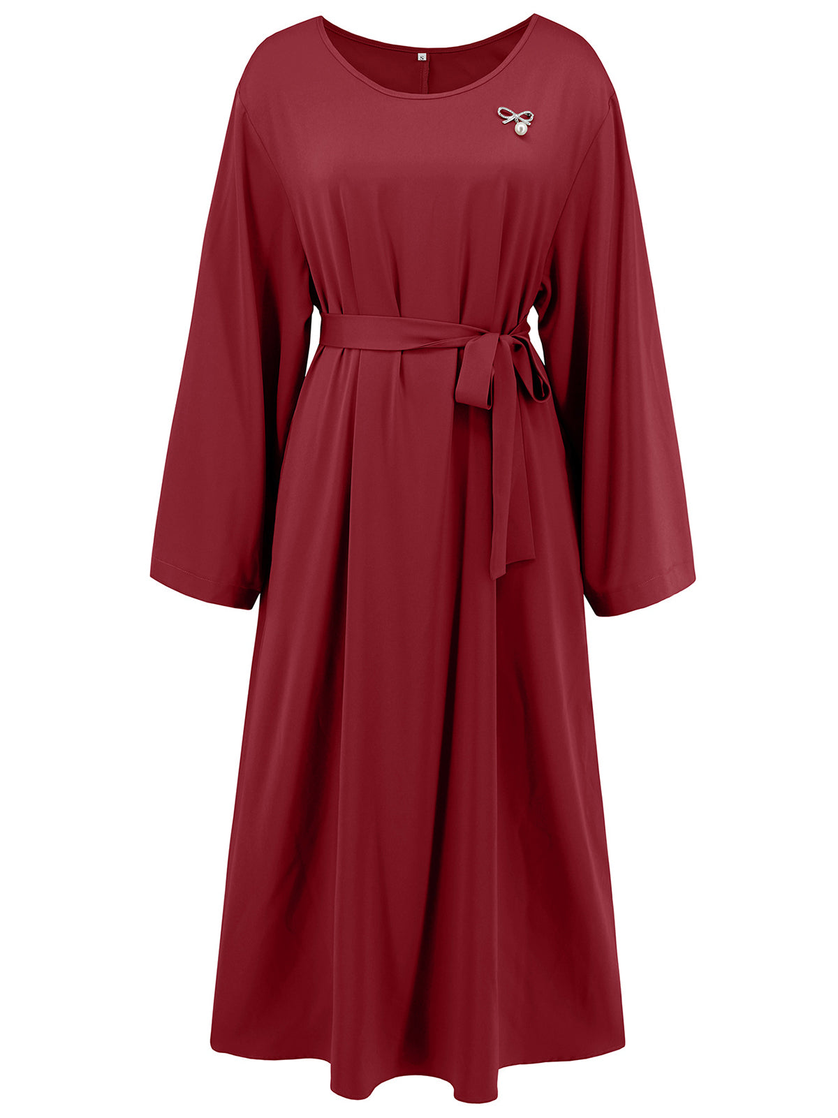 Casual Long Sleeve Round Neck Maxi Dress