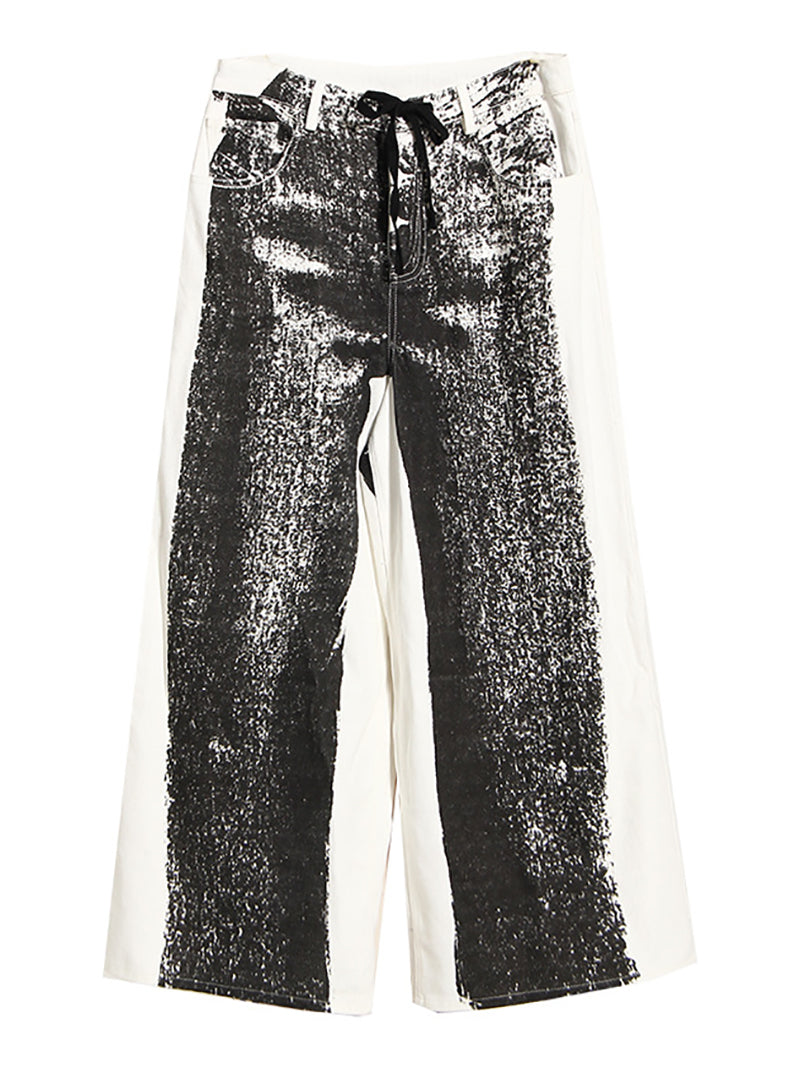 Fashion Print Drawstring Wide Leg pants