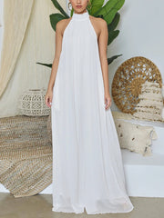 Chiffon Sleeveless Backless Halter Jumpsuit