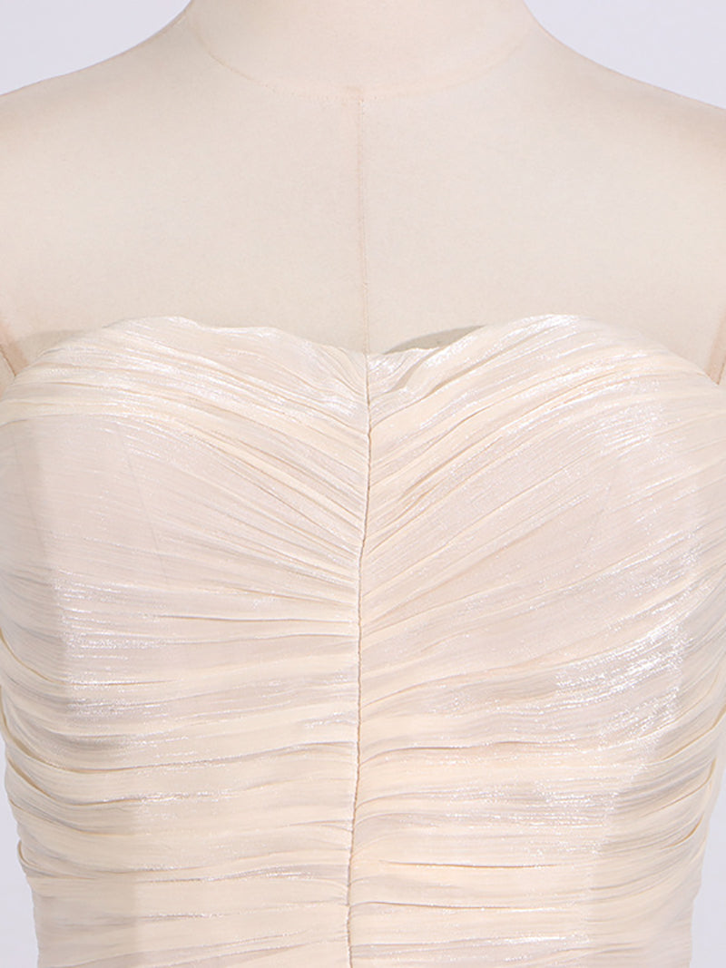 Fashion Strapless Ruffle Slim Maxi Dress