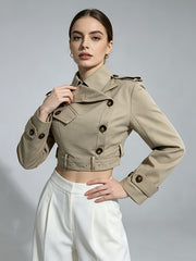 Double Breasted Belted Trench Jacket-boutique