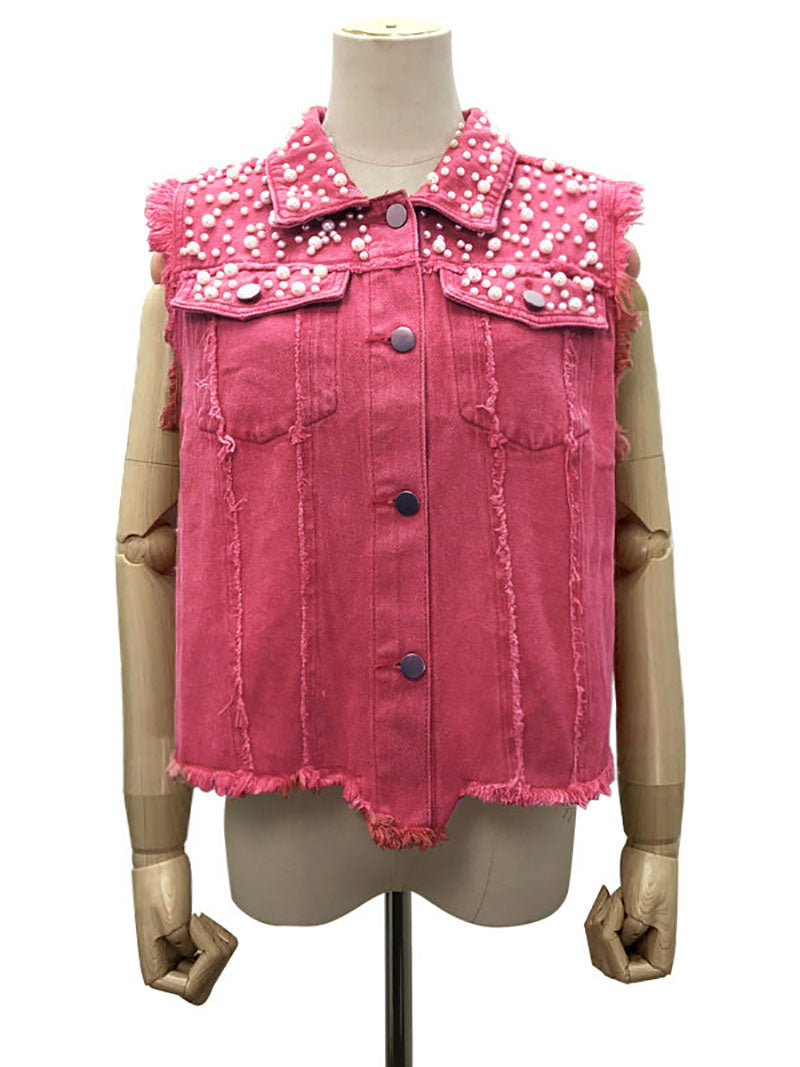 Fashion Denim Sleeveless Jacket Coat