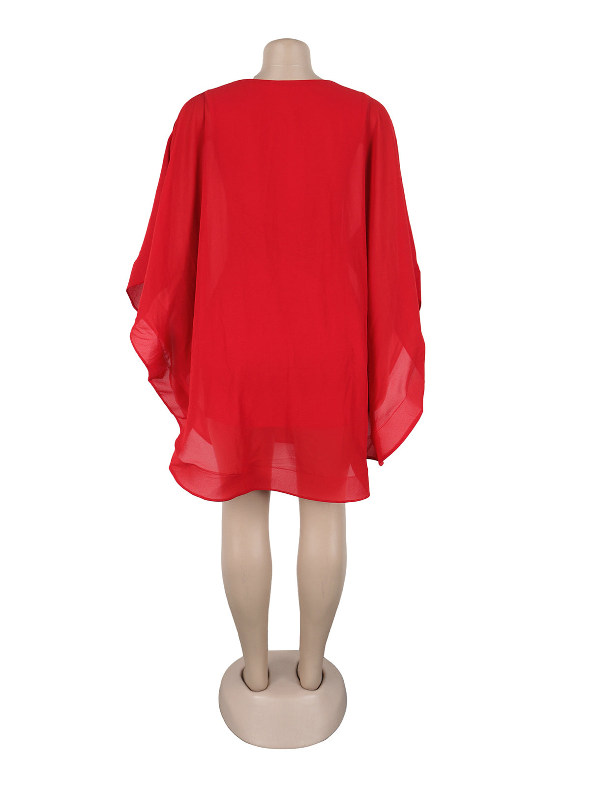 Fashion Chiffon Ruffle Sleeve Loose Mini Dress