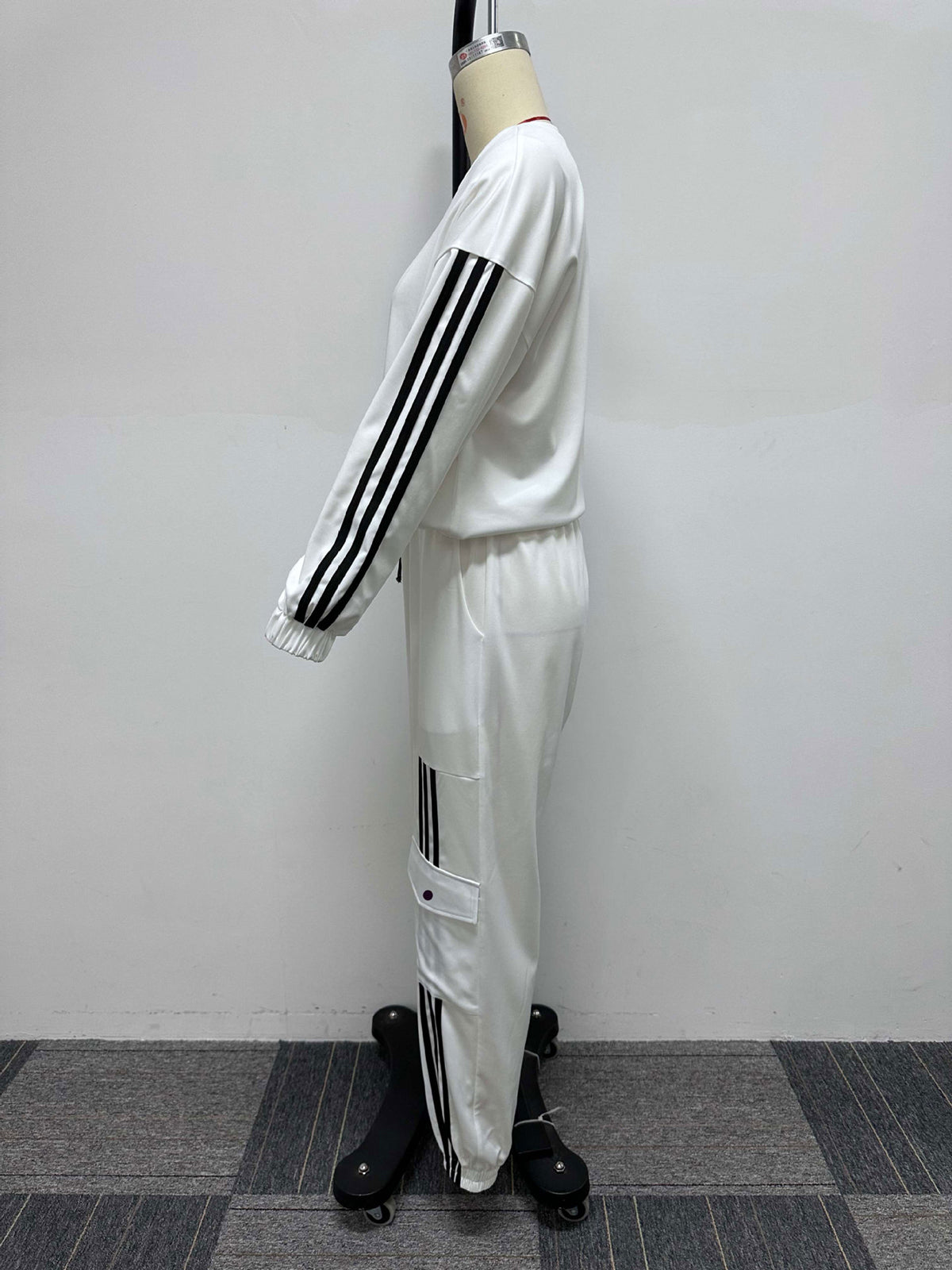 Fashion Stripe Comfy Sport Jogger Two Piece Tracksuit