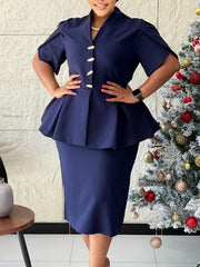 Elegant Cinched Waist Ruffles Bodycon Midi Dress