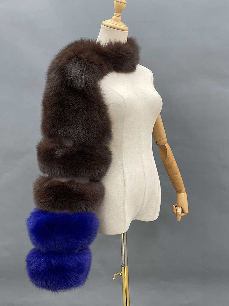 Fashion Faux Fox Fur Shawl Coat