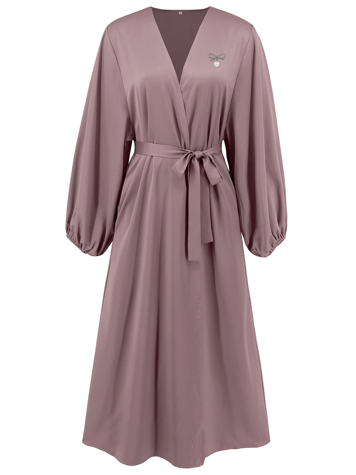 Elegant Lantern Sleeve Cardigan Dress