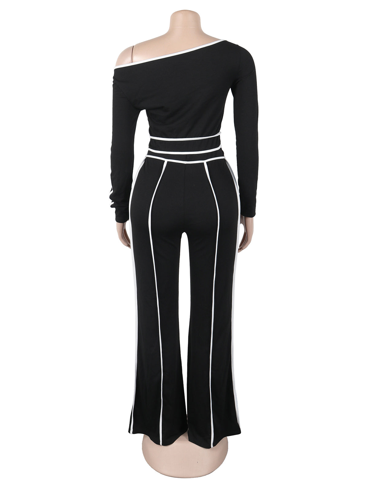 Fashion Off-Shoulder Tight Top And Wide Leg Pants Set