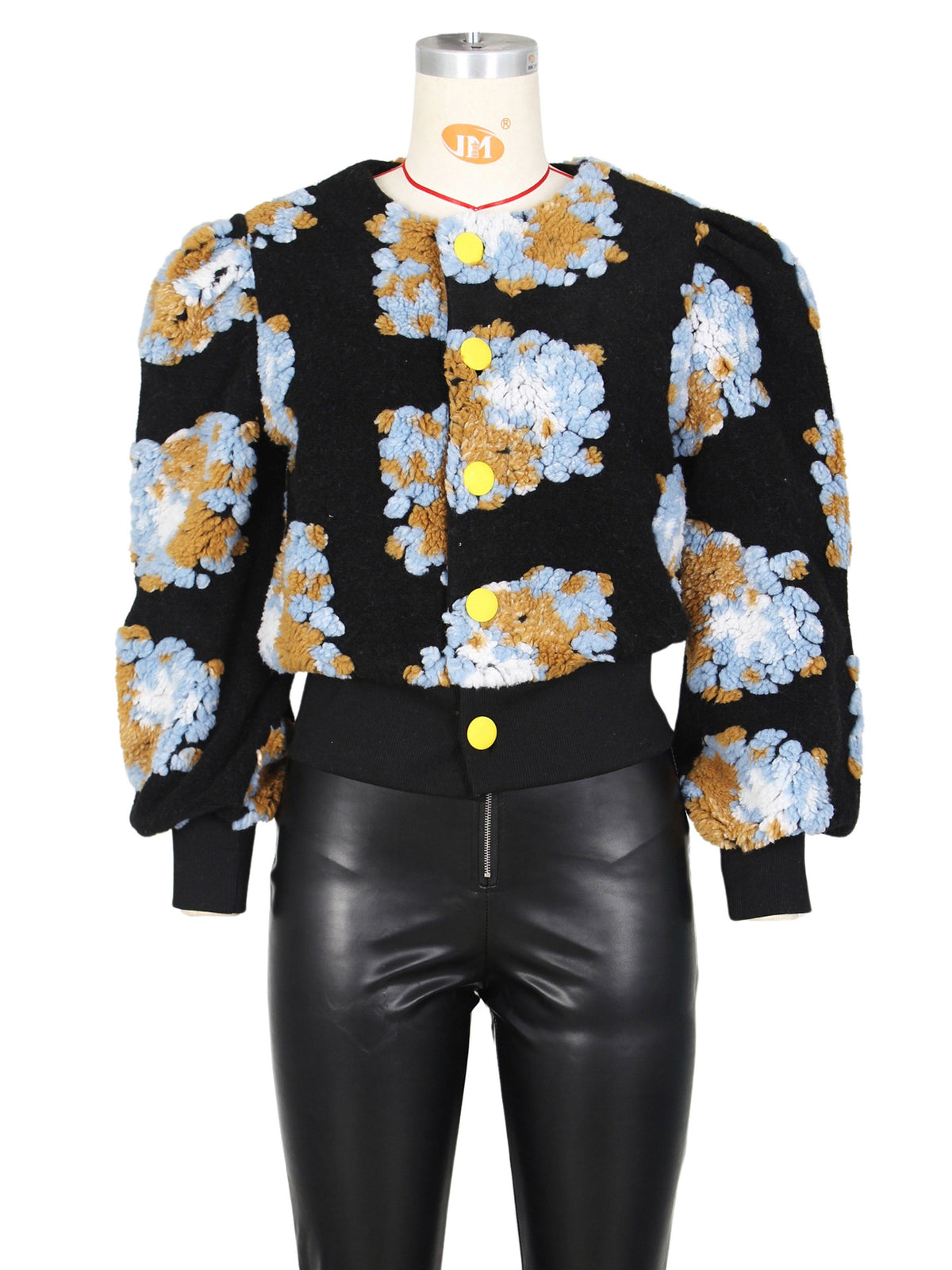 Retro Jacquard Single-breasted Cardigan Coat