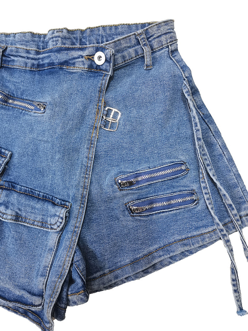 Fashion Multi-pocket Denim Shorts