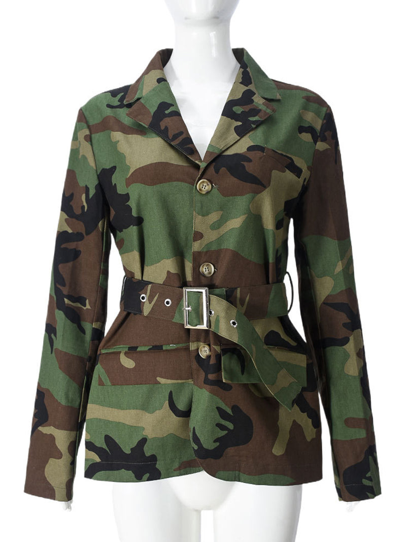 Fashion Lapel Camouflage Jacket