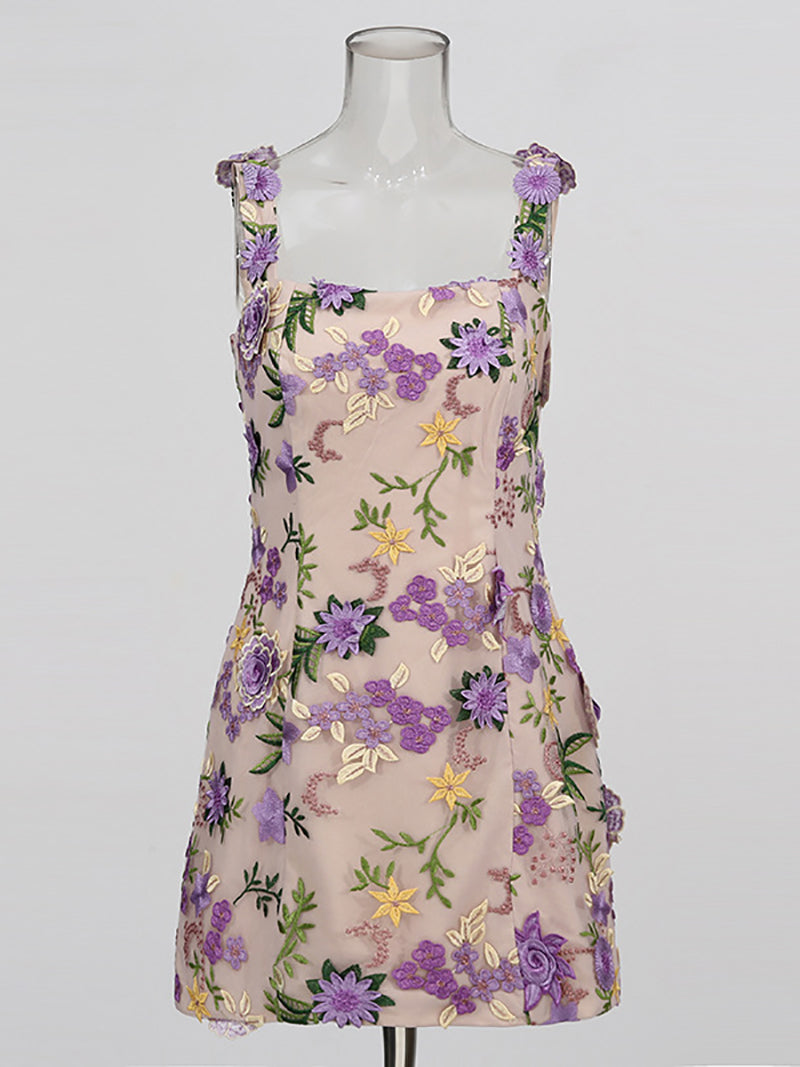 Blooming Moments Embroidered Floral Mini Dress